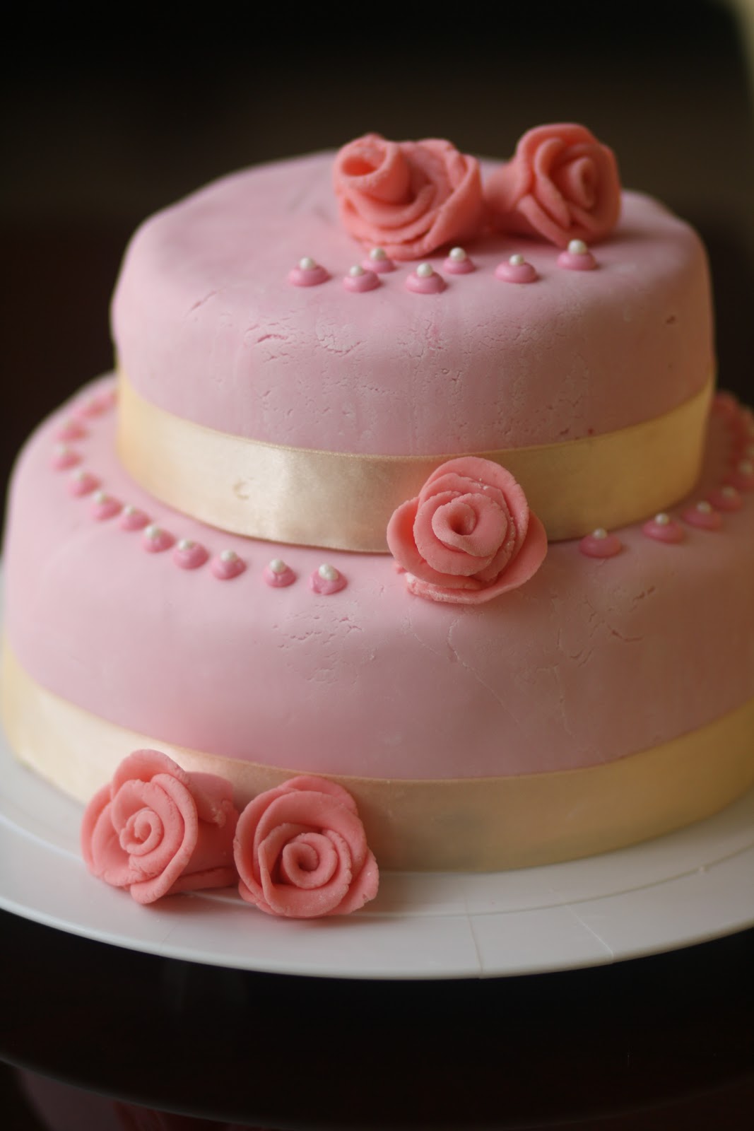 Spontaneous Euphoria Two Tiered Wedding Cake with Fondant Roses (TUTORIAL)