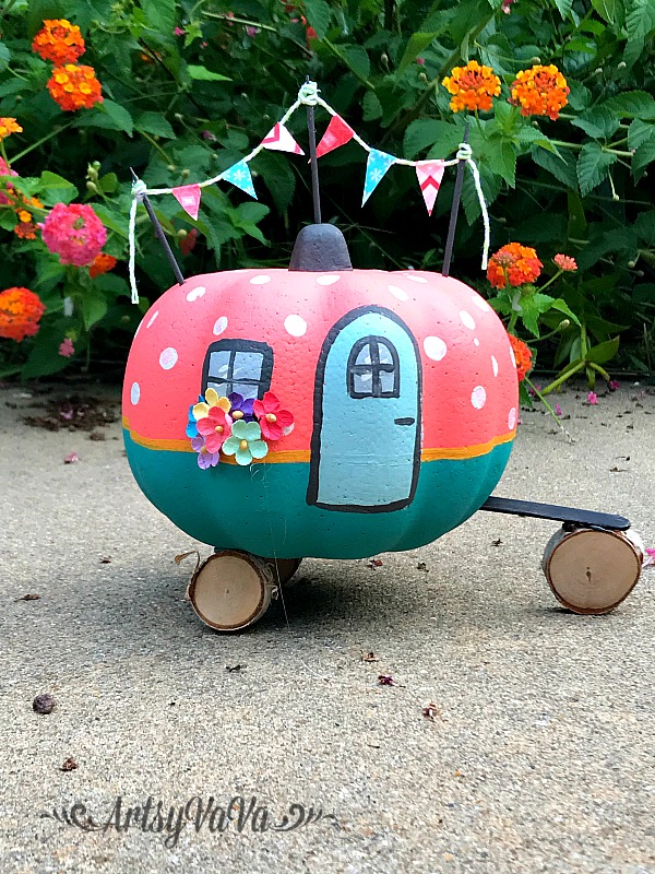 Artsy VaVa Happy Camper Pumpkin