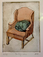 The Big Idea, etching by Rose Anne Raphael