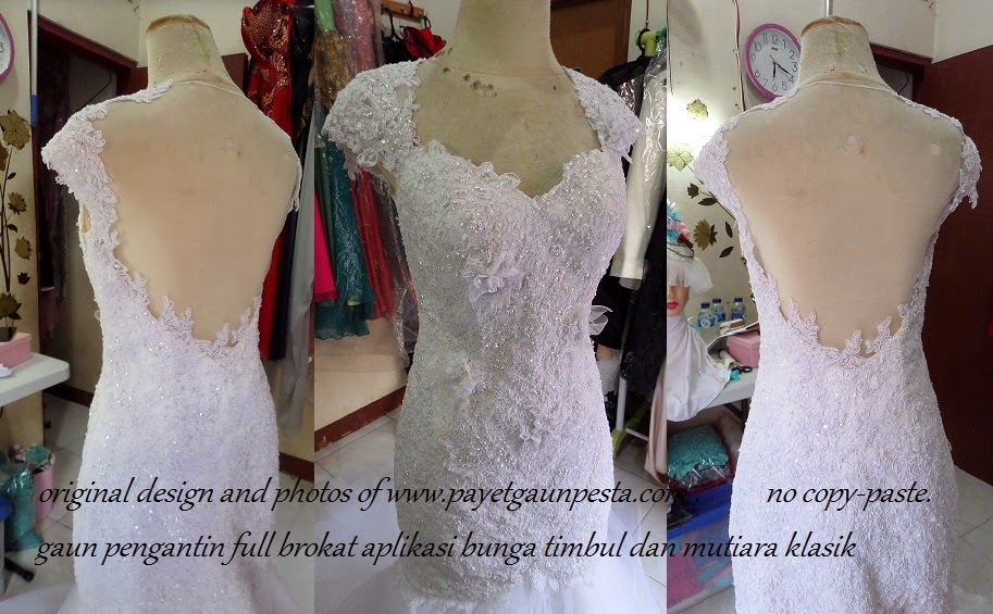 baju pengantin duyung off shoulder