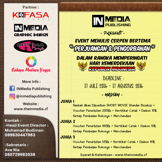 Lomba Menulis Cerpen, Karya Pemenang Akan Difilmkan dengan