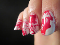 PiggieLuv: Blood splatter nail art