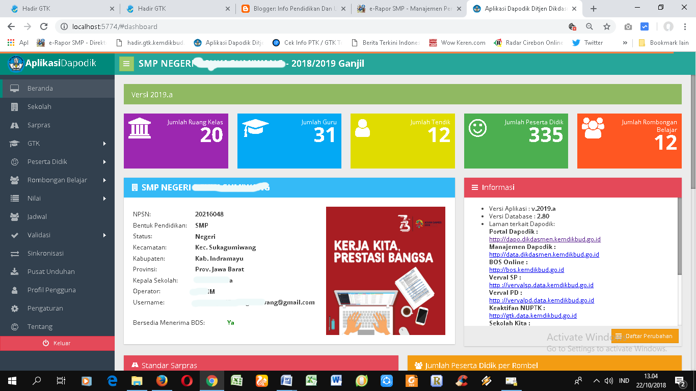 Cara Update ERaport dari Tapel 2017/2018 ke 2018/2019