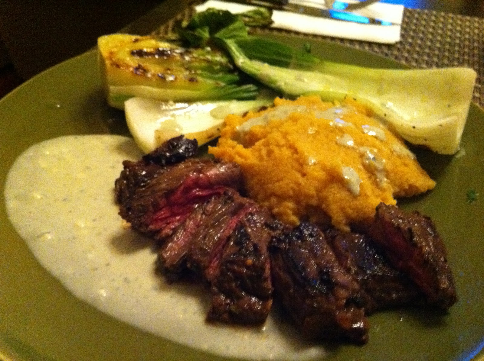 Munchies and Media Lime Cilantro Skirt Steak with Beefy Polenta, Baby