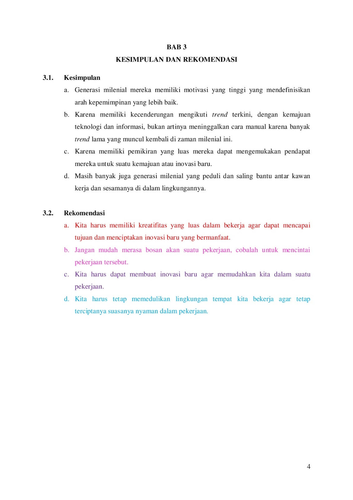 Makalah Budaya Kerja Generasi Milenial