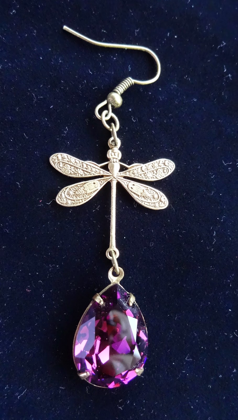 Orecchini Pendenti A Tema Libellula - Colore Oro, Fatti A Mano In Argento Tibetano - Nuovi Con Etichette - Foto 4