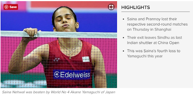 Saina Nehwal, HS Prannoy Crash out in Second Round - China Open - DNU
