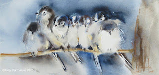 Long tailed tit, watercolour, painting, art, watercolor, gallery, bird