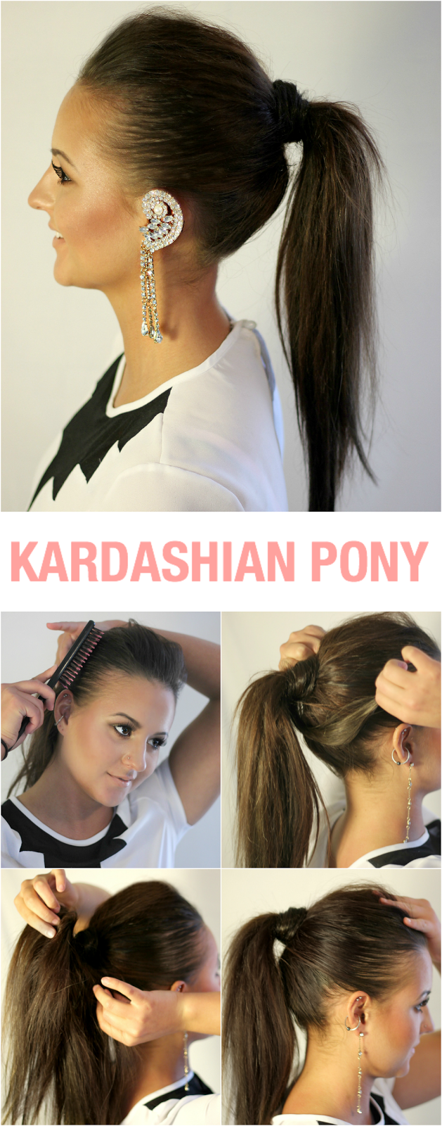 FLOWERS IN EMILYS HAIR: Get the Look: Kim K Pony!