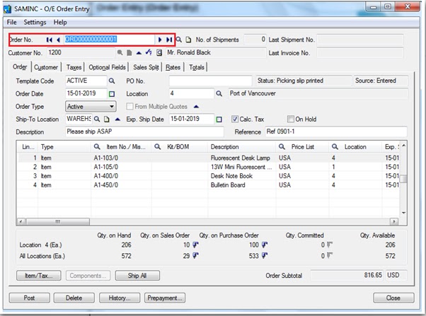 SME ERP India Shortcut Keys In Accpac
