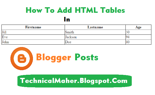 How To Add HTML Tables In Blogger Posts - Technical Maher