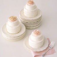 Mini rose wedding cakes
