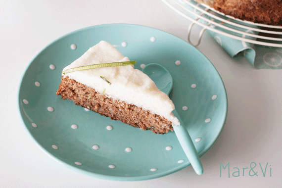 receta de tarta de calabacín, lima y nuez
