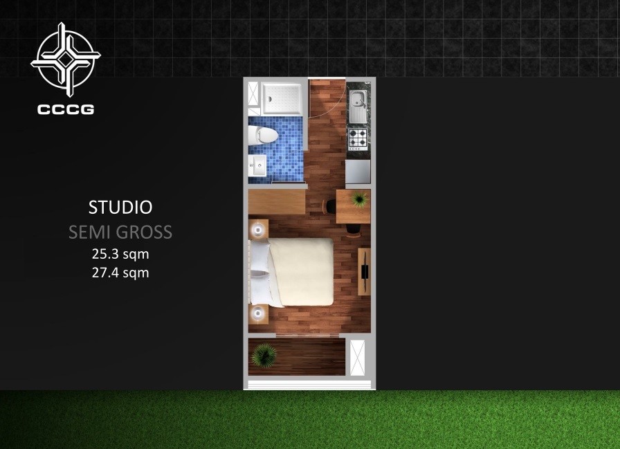 Sqm. 2 b studio. Sqm.