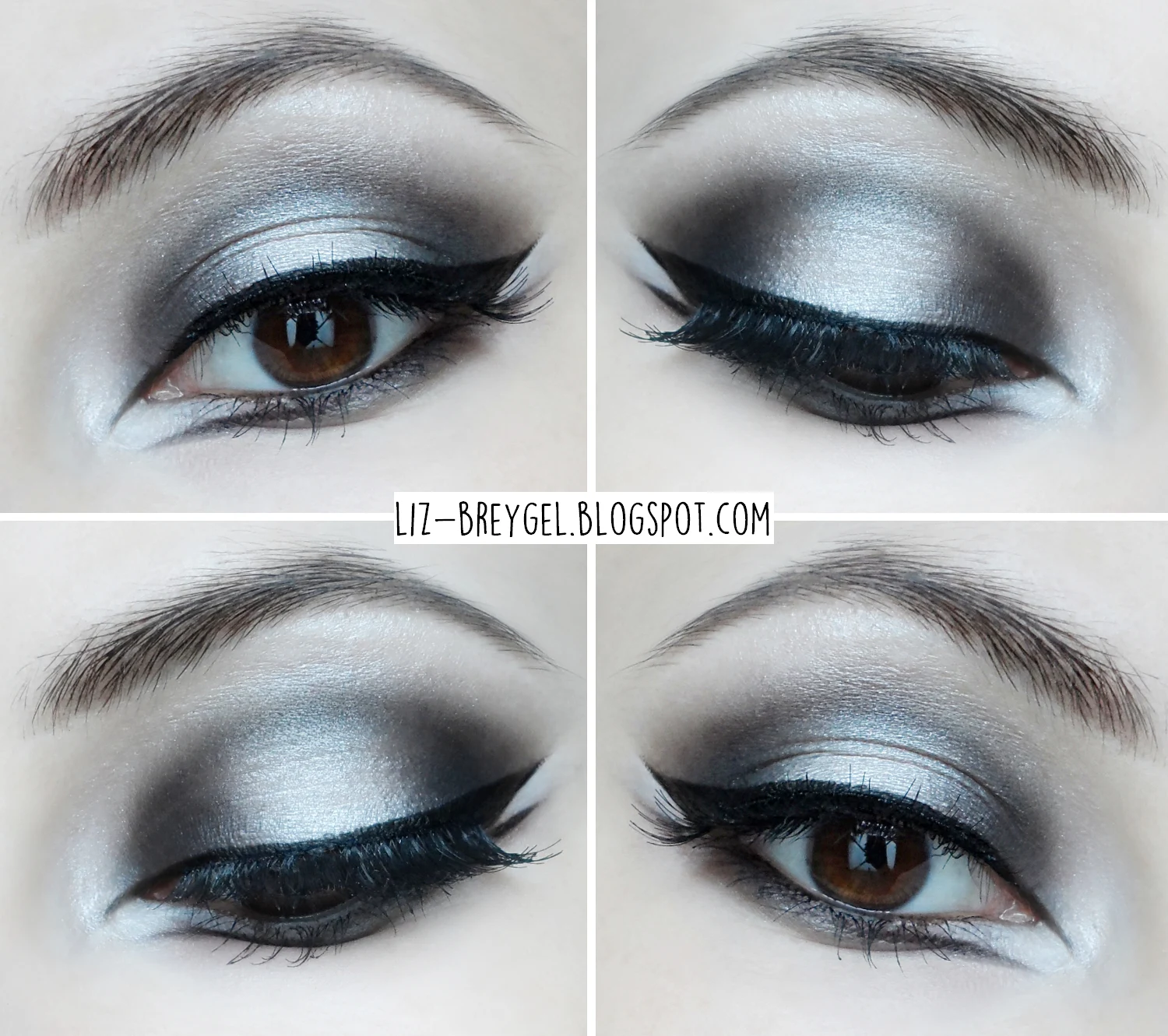 a close-up picture of an eye with dramatic Gothic makeup look