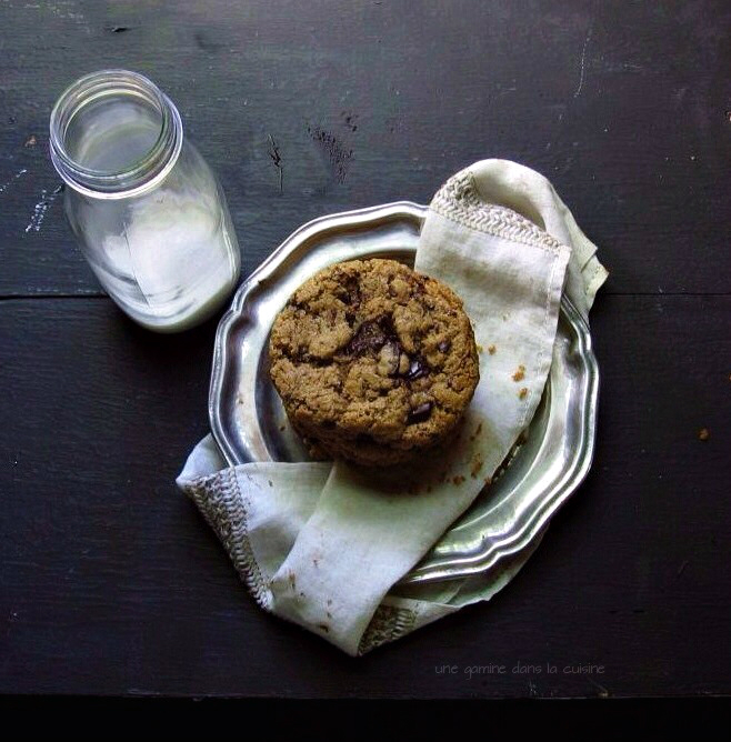 almond buttter & dark chocolate cookies {gluten-free} :: une gamine dans la cuisine