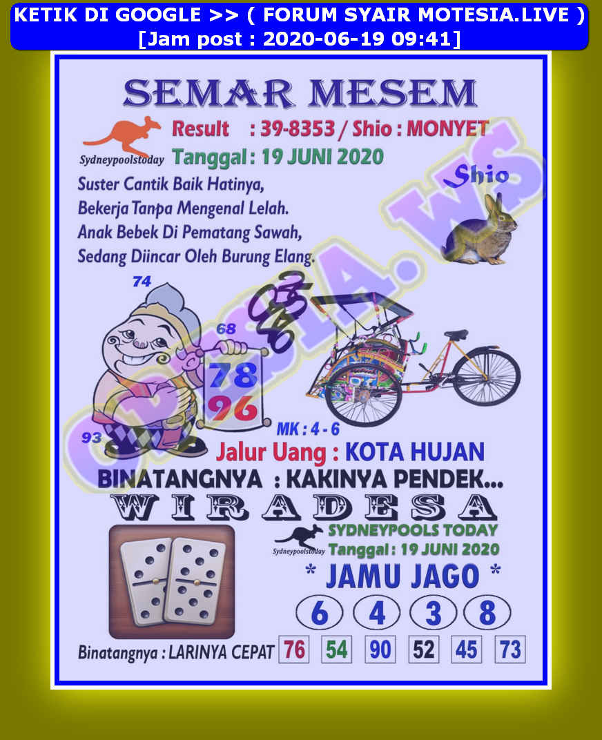 1 New Message Kode Syair Sydney 19 Juni 2020 Forum Syair Togel Hongkong Singapura Sydney