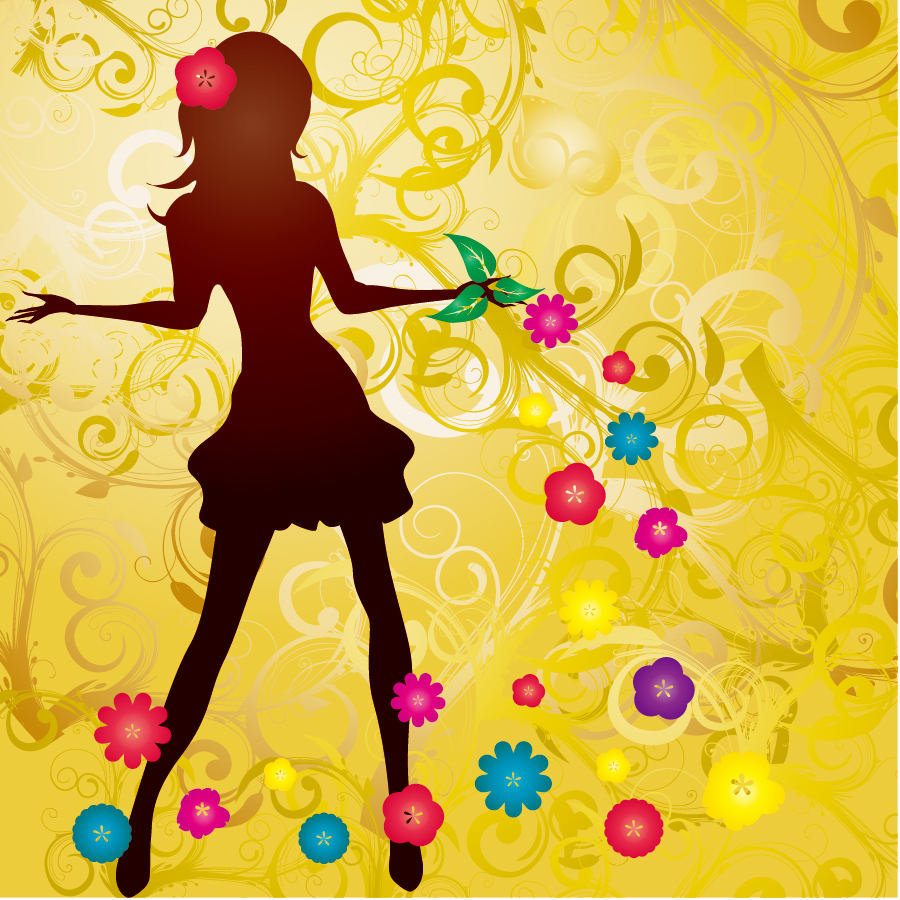 clipart girl with flowers - photo #38