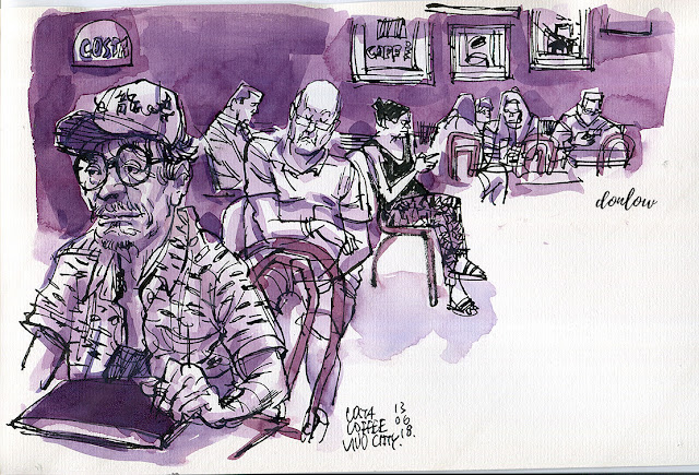 Sketching Tony Chua at Costa Coffee Vivo City