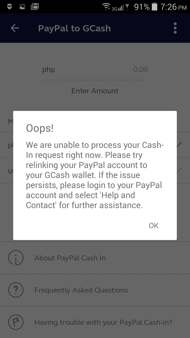 Dropped like a Hatputito: GCash | Cash In From PayPal Not Appearing on ...