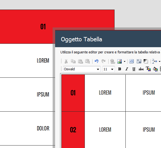 demo tabella website x5 12