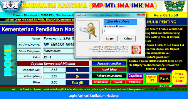 Aplikasi Program Microsoft Excel Dan Penilaian Kurikulum Nasional Terbaru Aplikasi Kurikulum Nasional