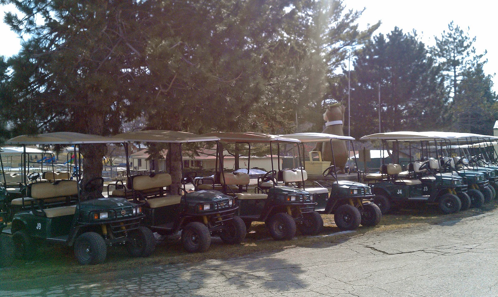 Jellystone Park of Fort Atkinson Golf carts are patiently waiting for