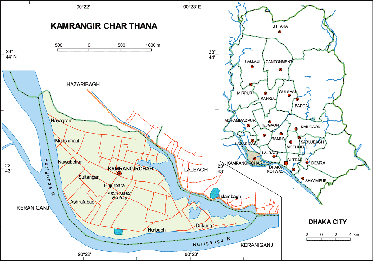 Kamrangirchar Thana Map Dhaka District Bangladesh