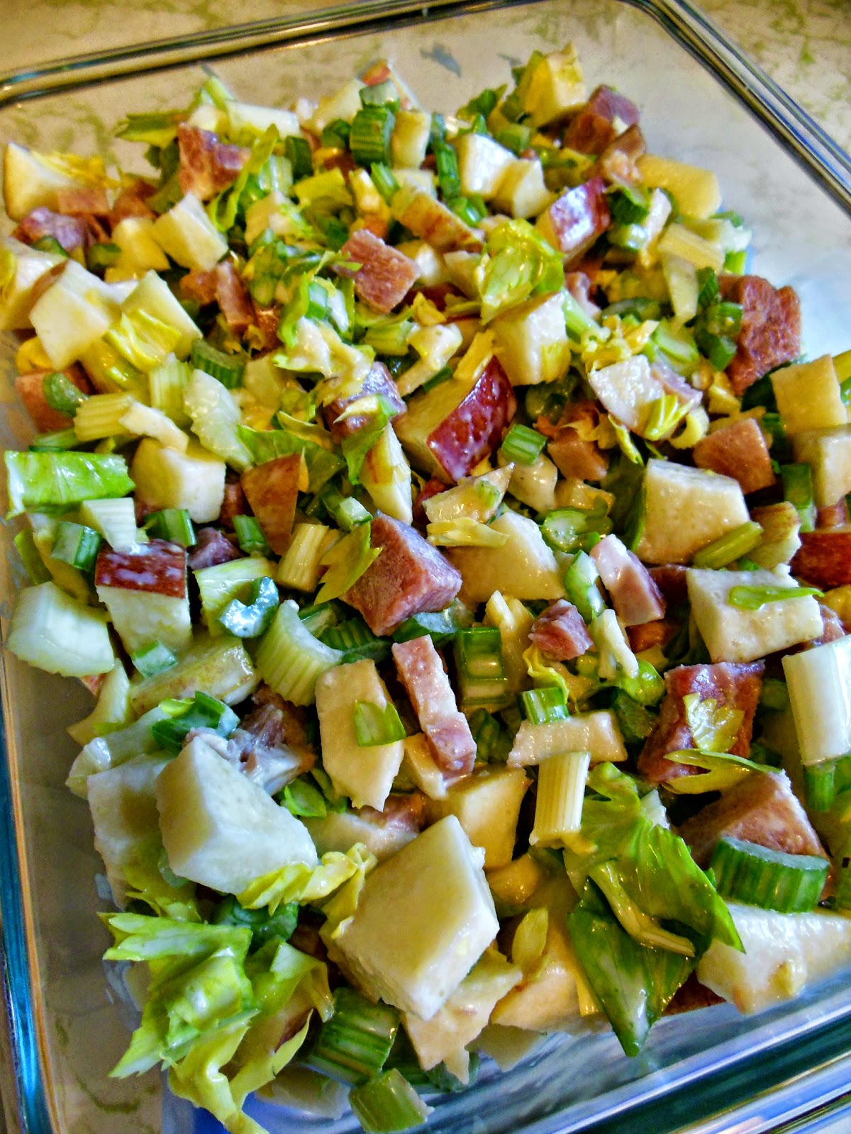 Apple Celery and Ham Toss