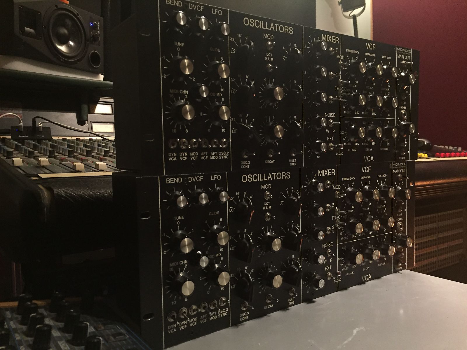 MATRIXSYNTH: RARE Midimoog Minimoog in a rack. Original vintage Model D