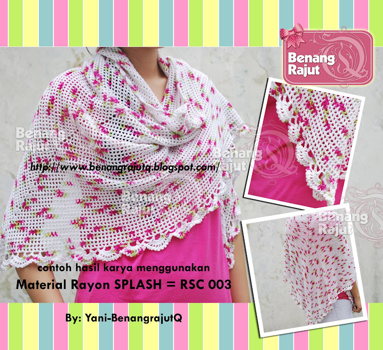 Contoh karya "Flowery Shawl" Menggunakan RAYON SPLASH RSC-003