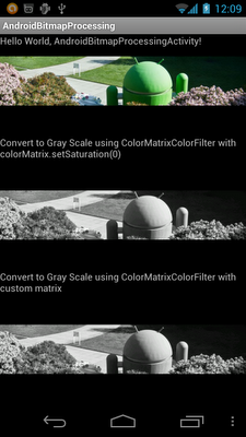 Convert bitmap from color to GrayScale using ColorMatrixColorFilter