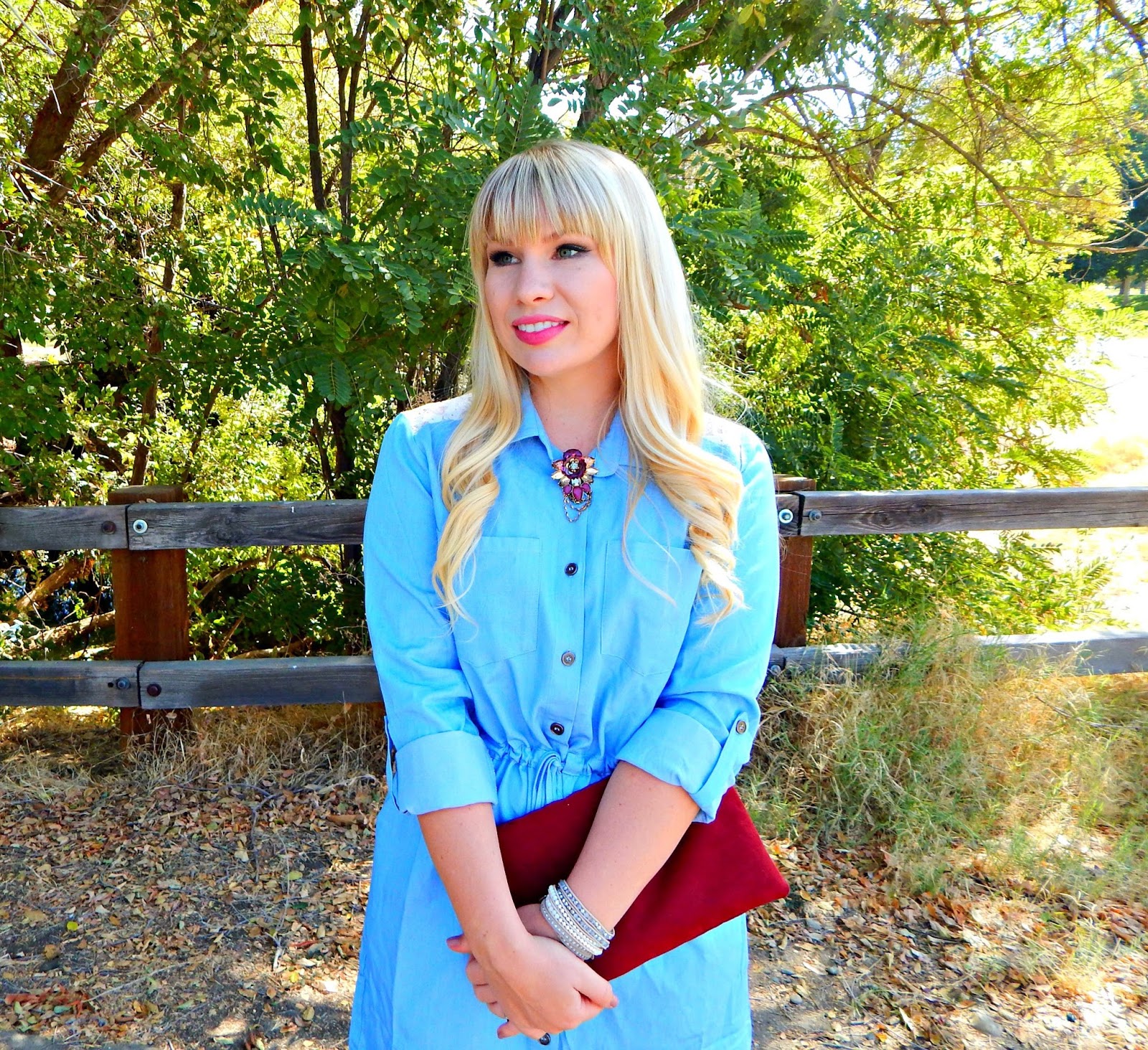 How to Style a Chambray Dress for Fall