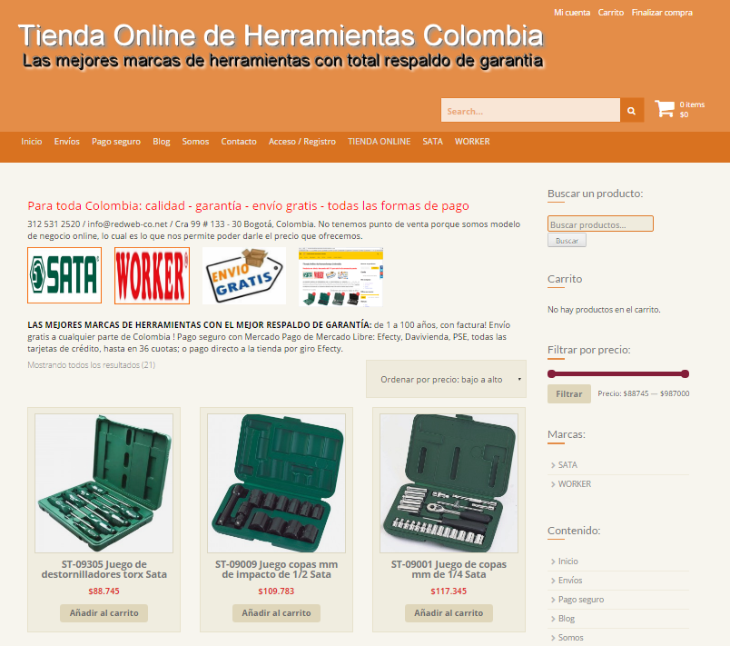 Tienda Online de Herramientas Colombia:Sata,Worker