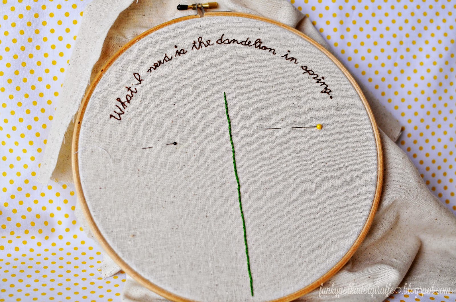 Funky Polkadot Giraffe Hunger Games Embroidery Hoop Art