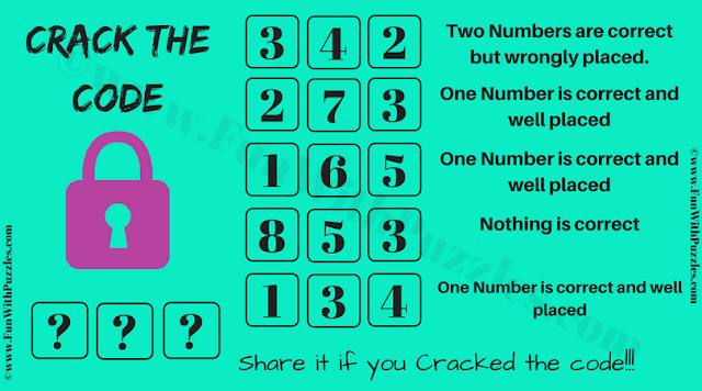 This Crack the code 3-digit puzzle is for teens in which one has to decode the code to open the lock