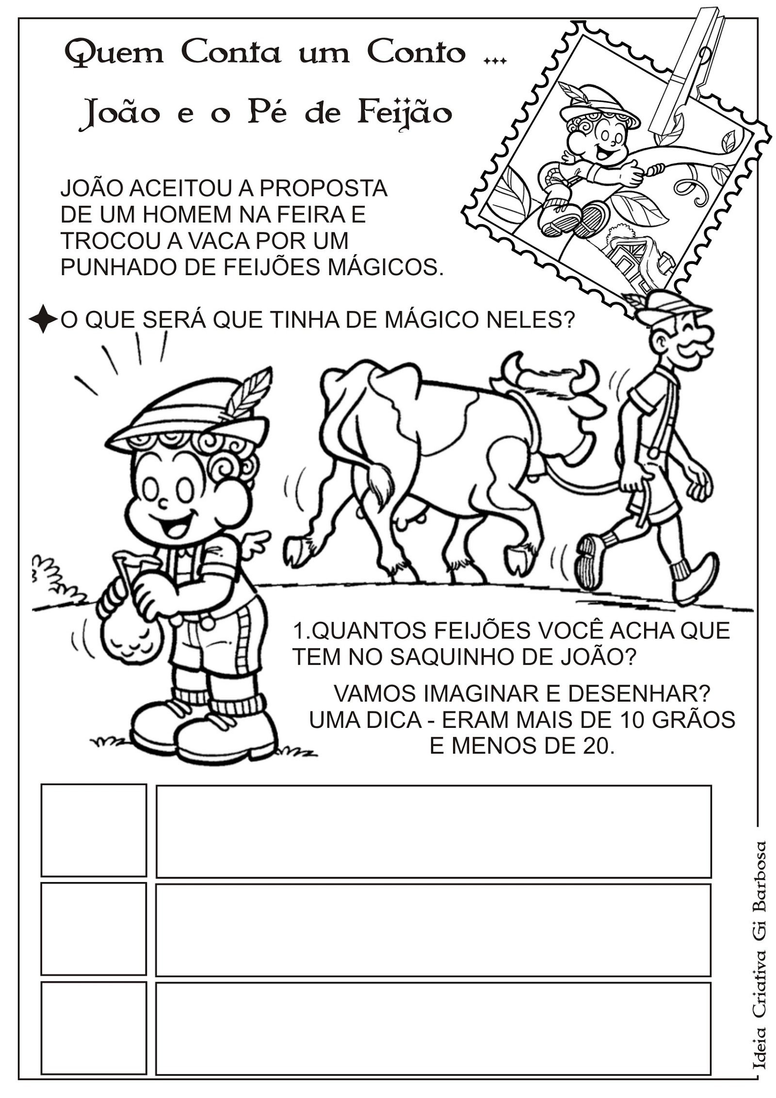 Atividade João e o Pé de Feijão- Numerais de 10 à 20