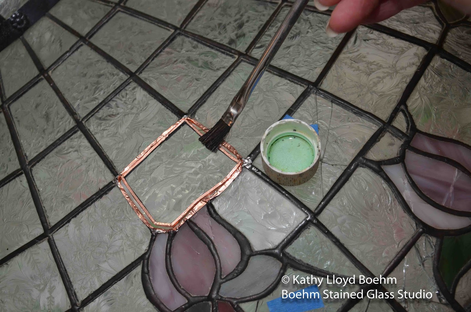 Boehm Stained Glass Blog Repairs to Badly Damaged Stained Glass Lamp