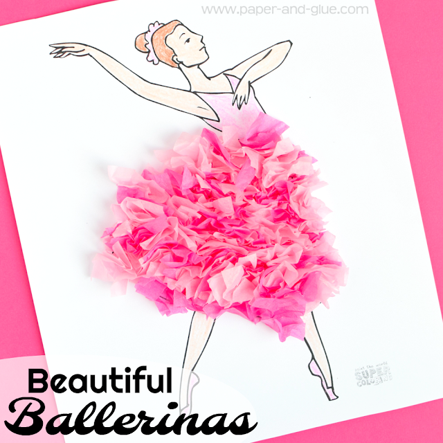 Ballet Craft For Kids- easy and simple ballerina project for little dancers.  Great for preschool, kindergarten, or elementary.