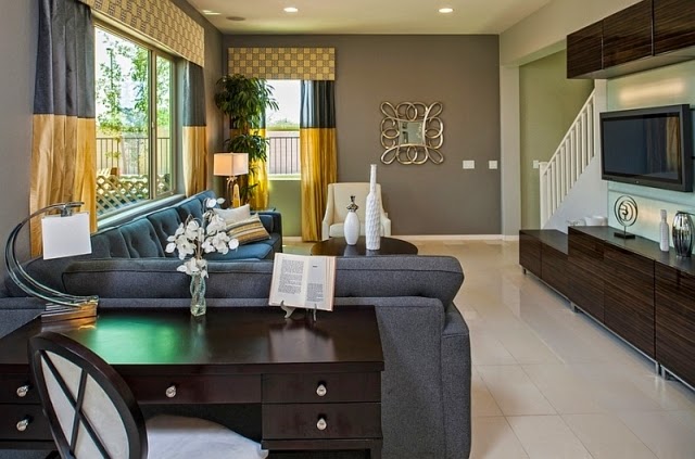 Salas en color amarillo y gris - Colores en Casa