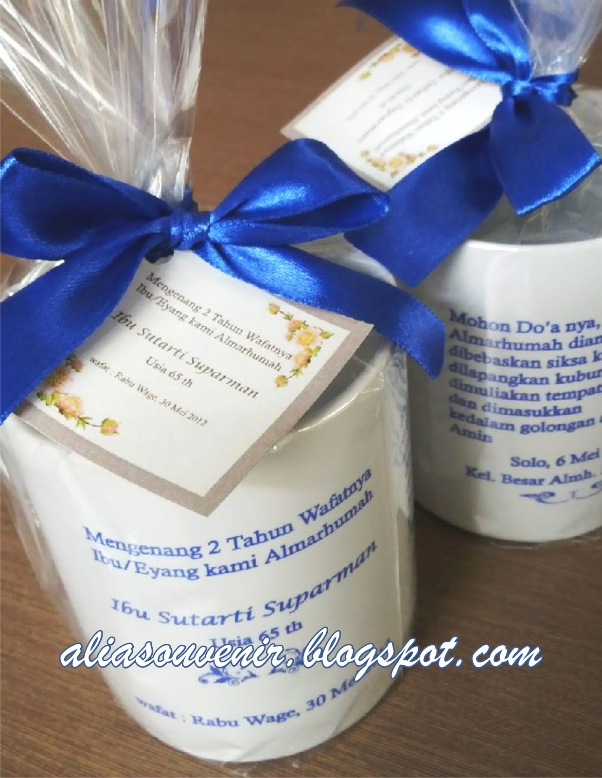 Souvenir Mug Keramik Sablon 1 Warna Kemasan Plastik