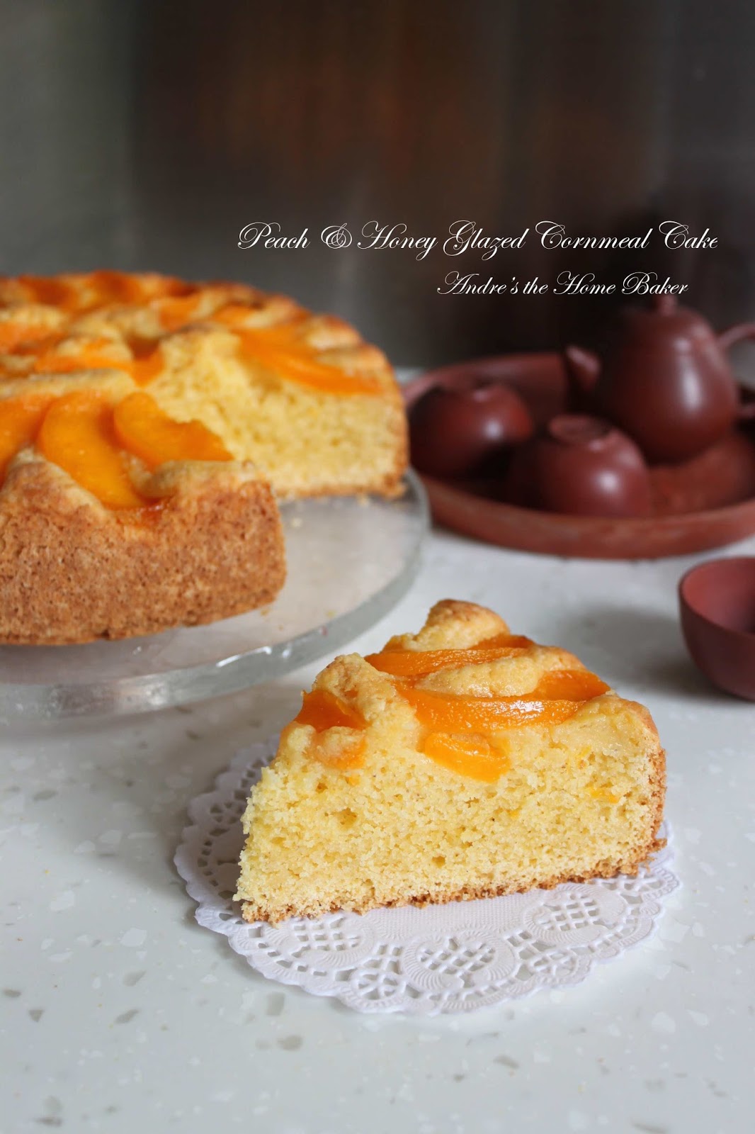 ♥ Peach & Honey Glazed Cornmeal Cake ♥ Andre's the Home Baker