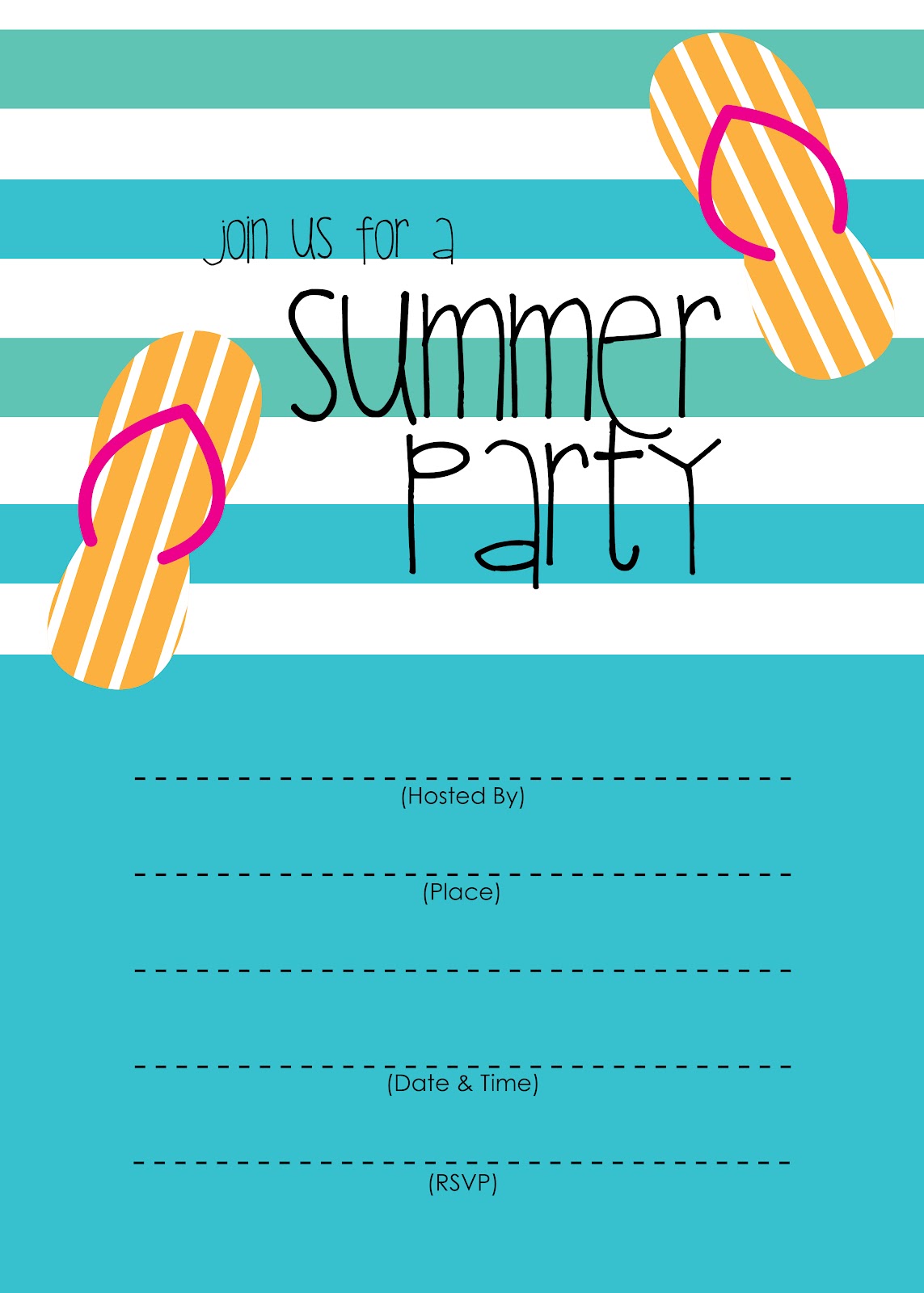 McKissick Creations Summer Party Invitation Free Printable