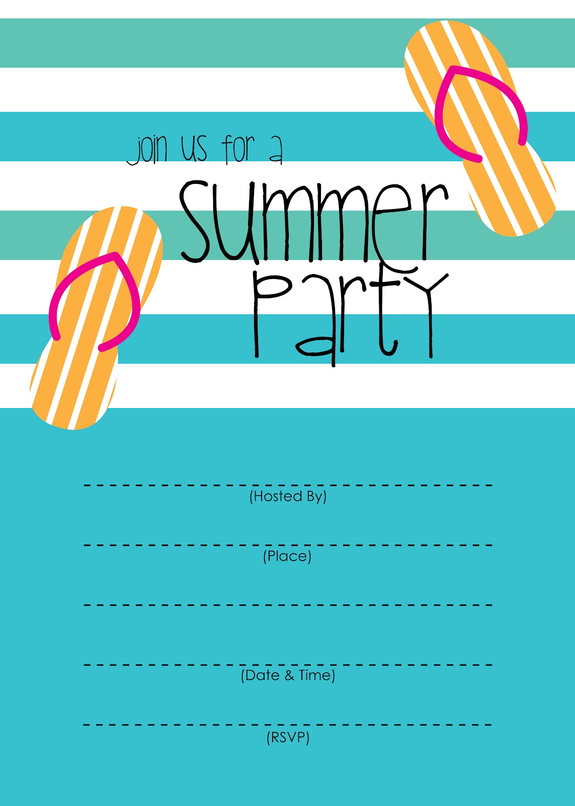 Mckissick Creations Summer Party Invitation Free Printable