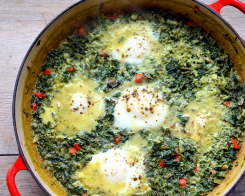 Spin Dip Baked Eggs, another health breakfast recipe ♥ A Veggie Venture