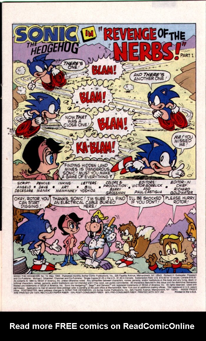 Read online Sonic The Hedgehog comic -  Issue #10 - 2