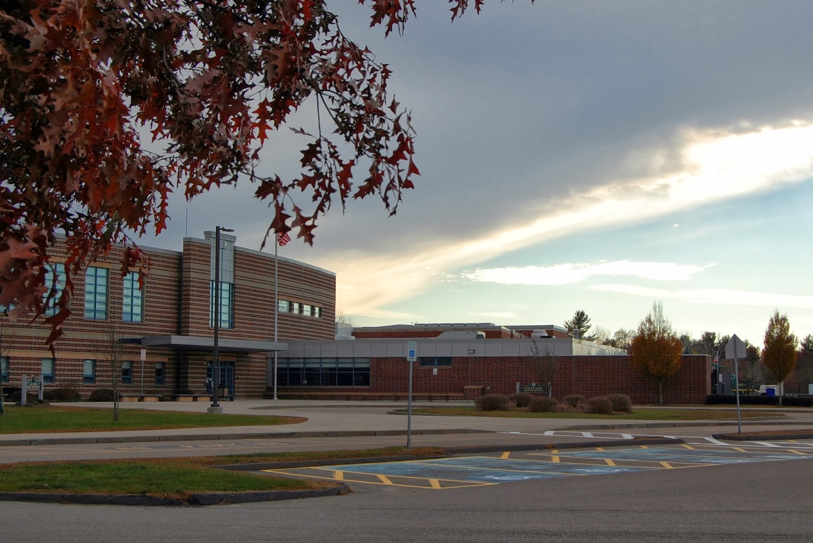 Horace Mann Middle School on a fall day