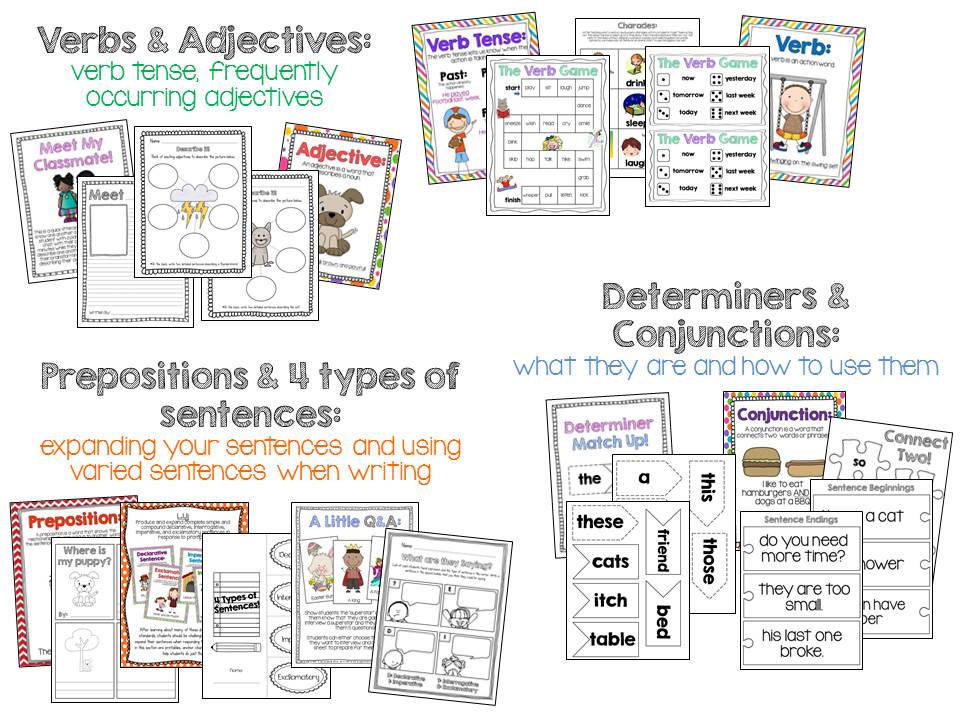 First Grade Common Core Language Activities and Printables! - Susan