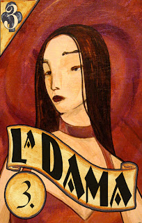 A fortune telling card, called "The Lady".  This appeares in the loteria deck of "The Pope's Cards"