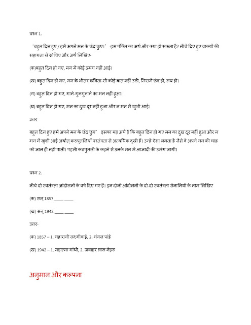 NCERT Solution For Class 7 Hindi Chapter 4 कठपुतली 03